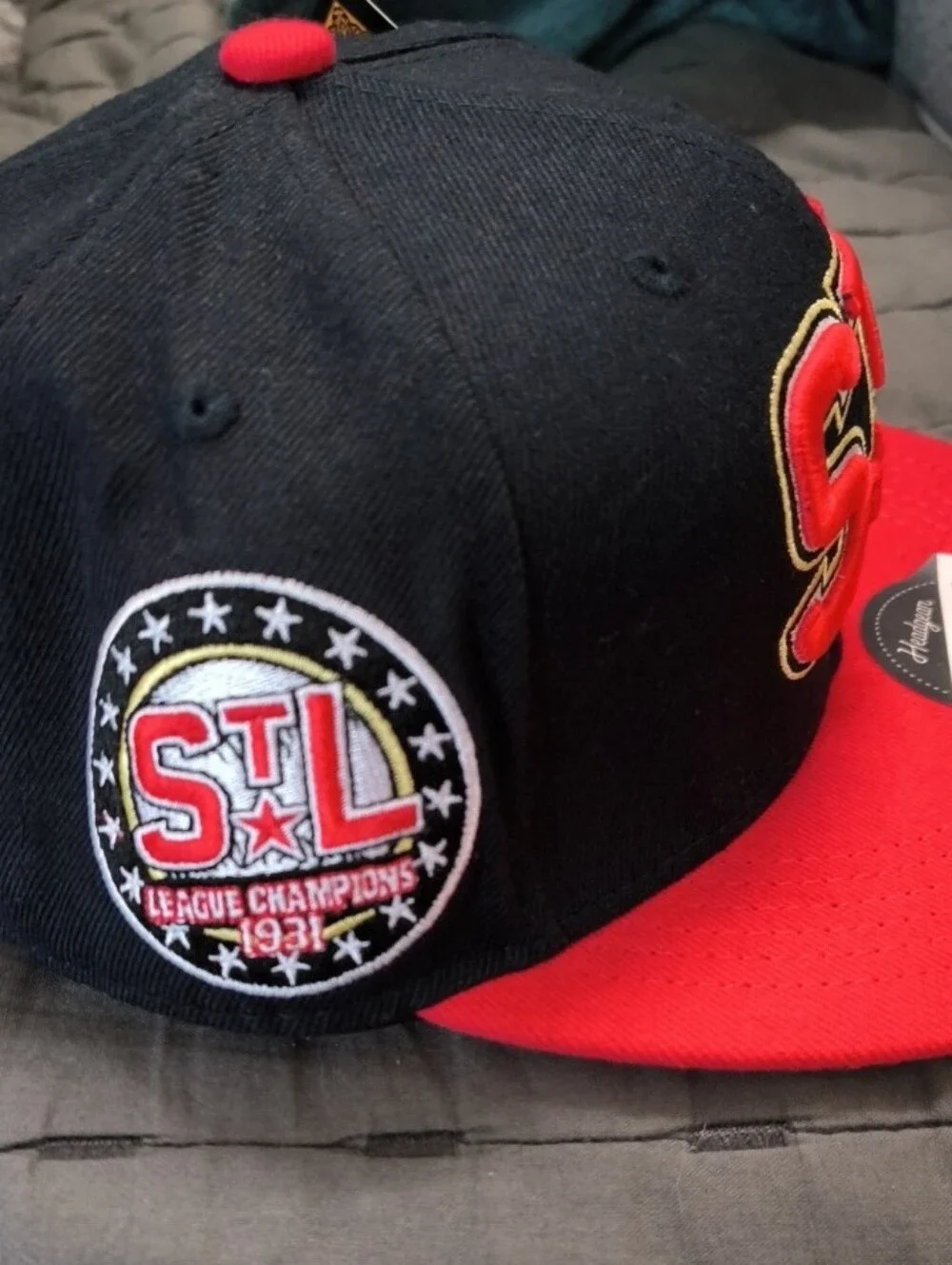 STL Embroidered Snapback Youth- Black & Red
